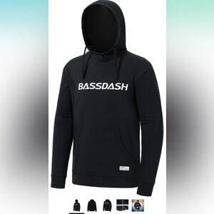 New Open Bag BASSDASH Mens Cotton Hoodie Long Sleeve Pullover Hooded Casual Draw